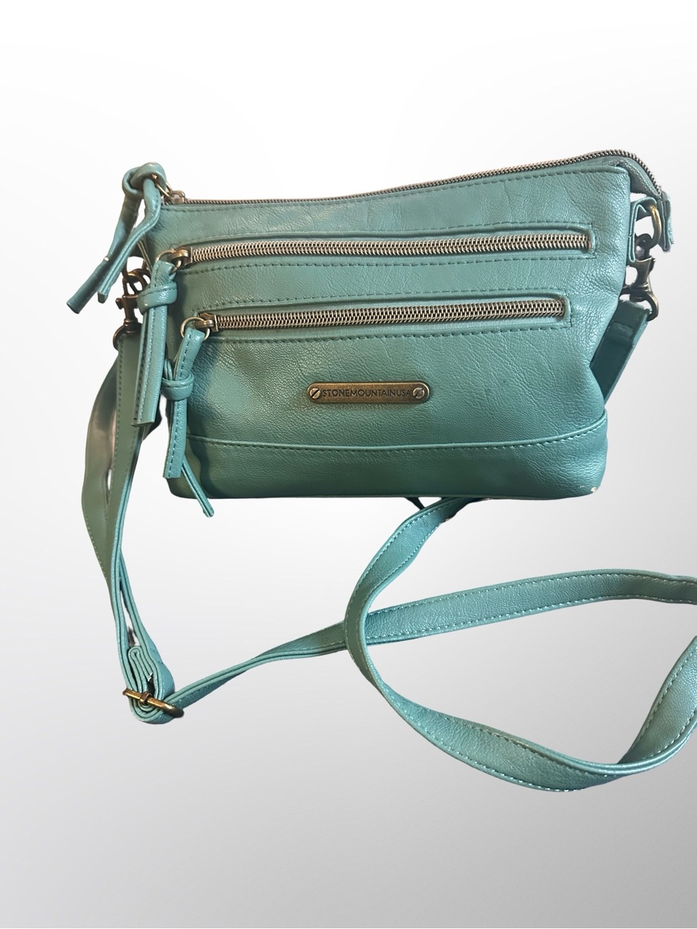 Stone Mountain Leather Crossbody Bag in Teal - Women - Picture 3 of 7